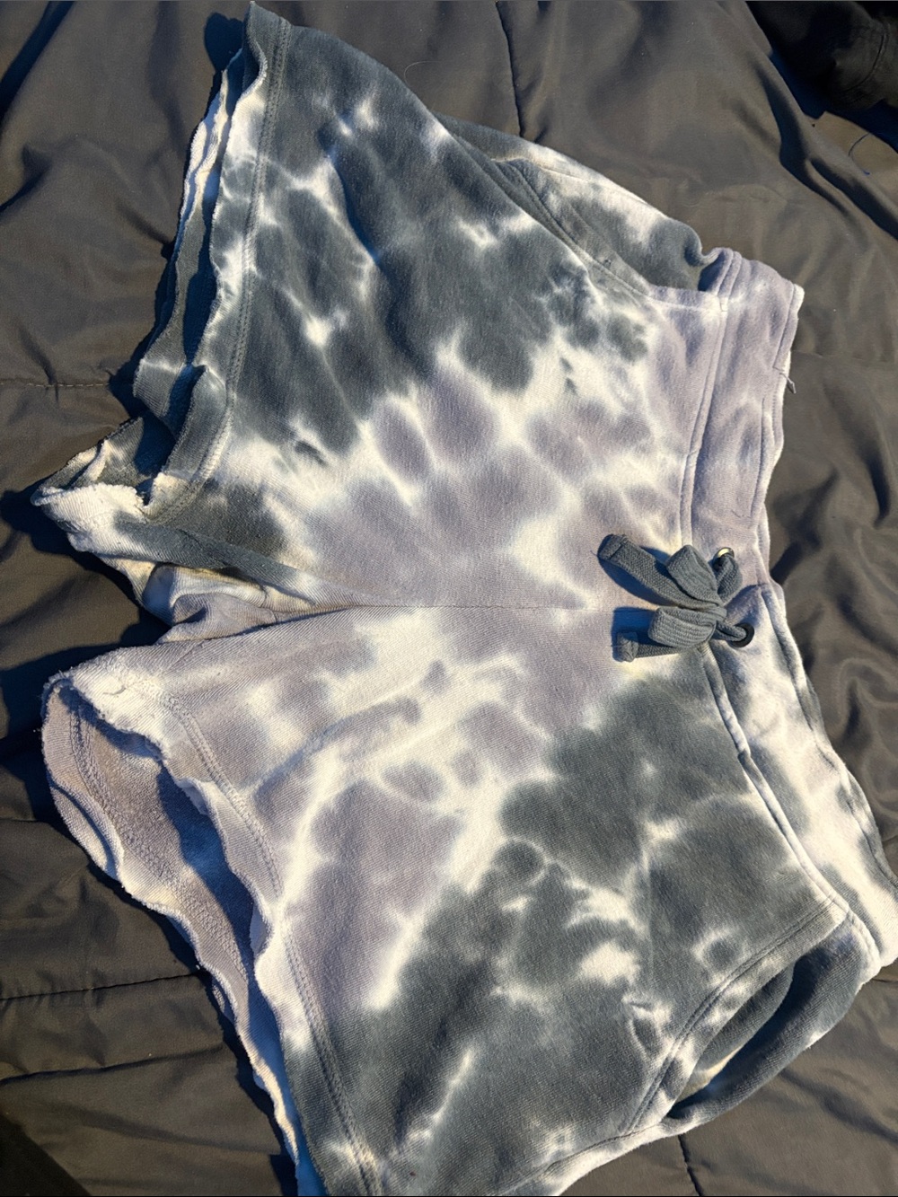 Tie-Dye Athletic Lounge Shorts - Blue Gray